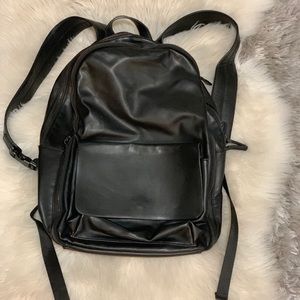 Black Pleather Backpack ZARA